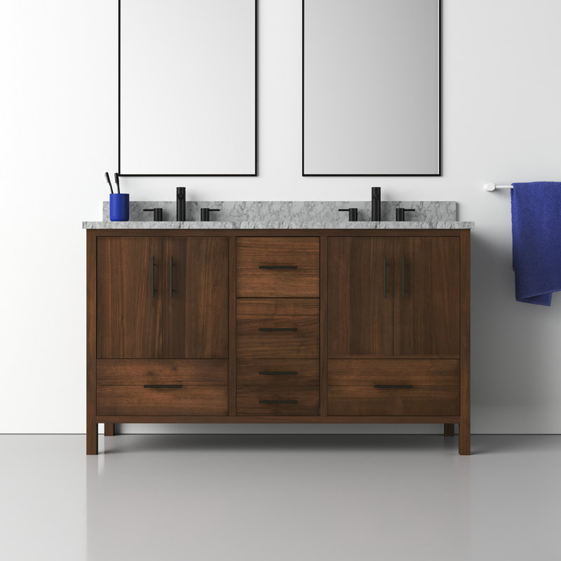 AllModern Kiara 60'' Double Bathroom Vanity with Top & Reviews | Wayfair
